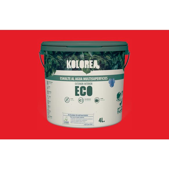 ESMALTE AL AGUA ECO SATINADO 750 ML ROJO CHINA KOLOREA
