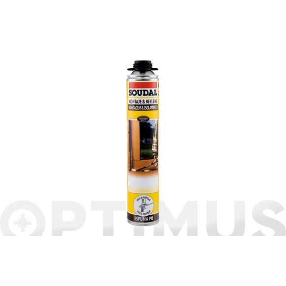 ESPUMA DE POLIURETANO UNIVERSAL PARA PISTOLA 750ML SOUDAL 