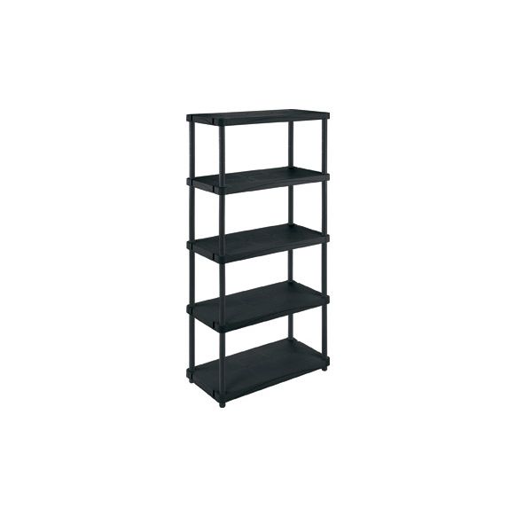 ESTANTERIA RESINA NEGRA 5 ESTANTES (INCL) 120 X 45 X 187,5 CM 70KG POR BALDA
