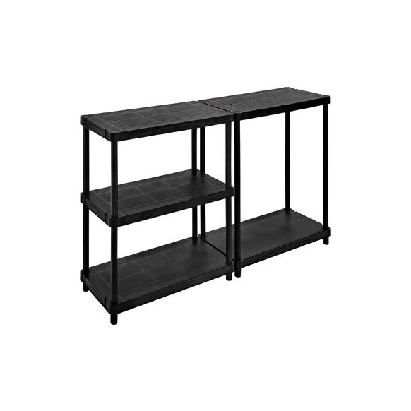ESTANTERIA RESINA NEGRA MODELO 4080/5C 5 BALDAS 90 X 187 X 45 CM 45 KG POR BALDA