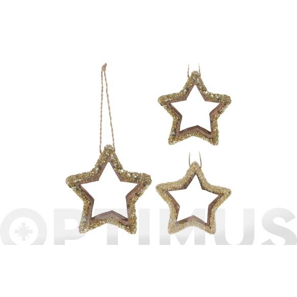 ESTRELLA MADERA PARA COLGAR 11 CM SURTIDAS