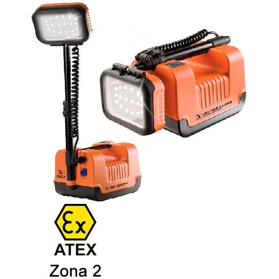 FOCO LED NARANJA 1500 LUMENES PARA AREAS EXPLOSIVAS ATEX 9435  PELI