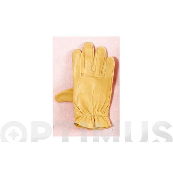 GUANTE CONDUCTOR CUERO FLOR VACUNO AMARILLO EL&Aacute;STICO DE AJUSTE 406V T 10 JUBA