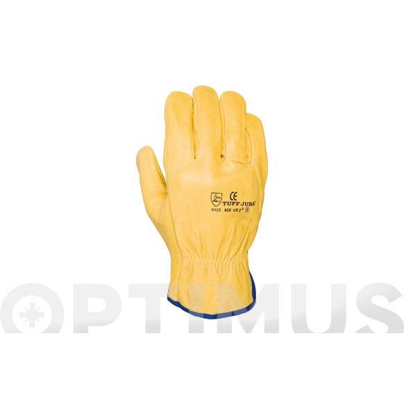 GUANTE CONDUCTOR PIEL FLOR VACUNO AMARILLO EMBOLSADO  B406VR2&ordf;/8  JUBA