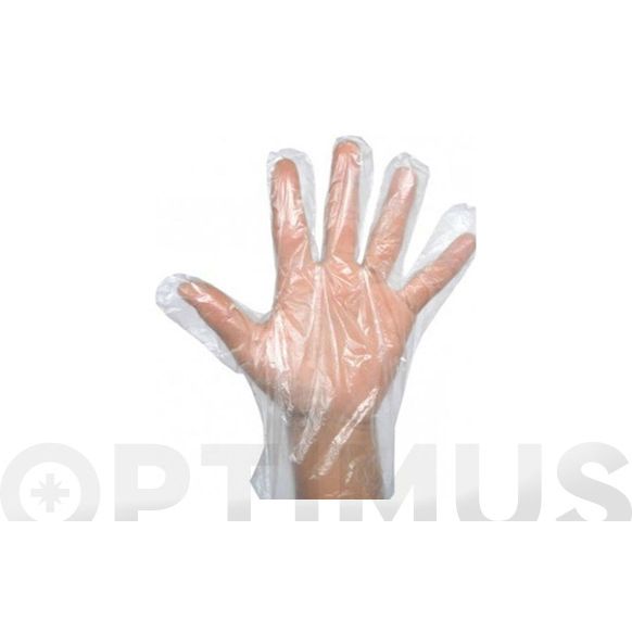 GUANTE DESECHABLE DE PLASTICO 100 UNIDADES QF+ .