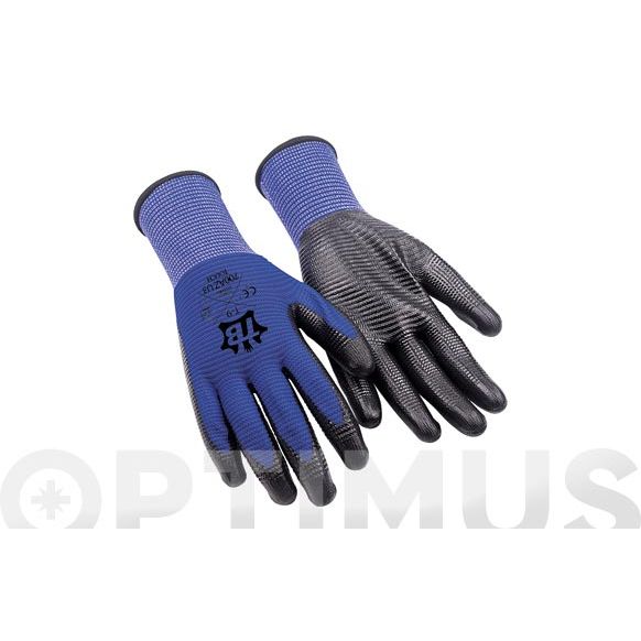 GUANTE NITRILO 3D + POLIESTER T-10