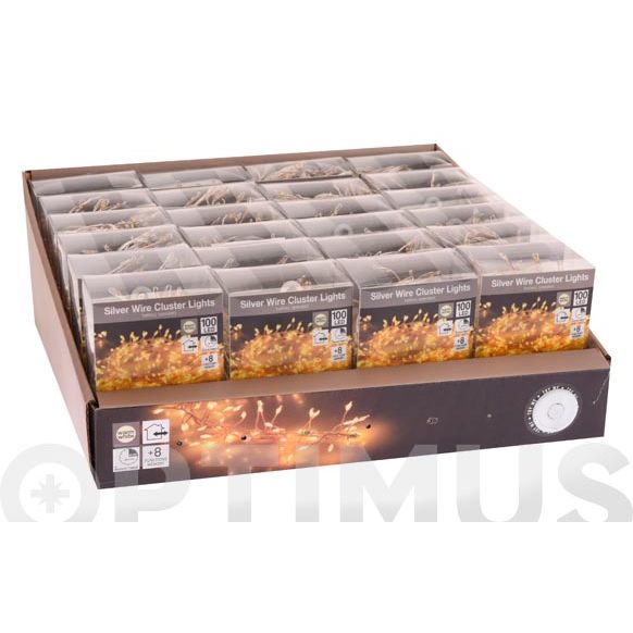 GUIRNALDA LED EXTERIOR CON TEMPORIZADOR BLANCO CALIDO-100L EXP