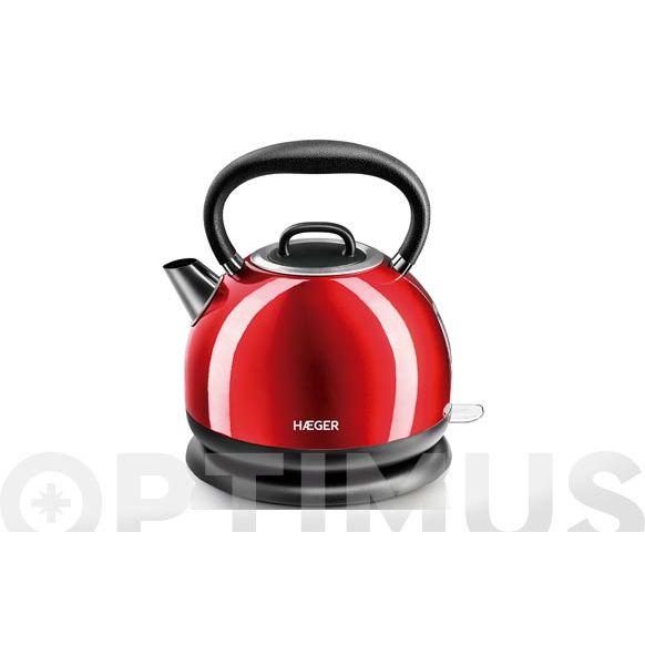 HERVIDOR DE AGUA ROJO HAEGER CON CAPACIDAD PARA 1,7 LITROS (2200 W)