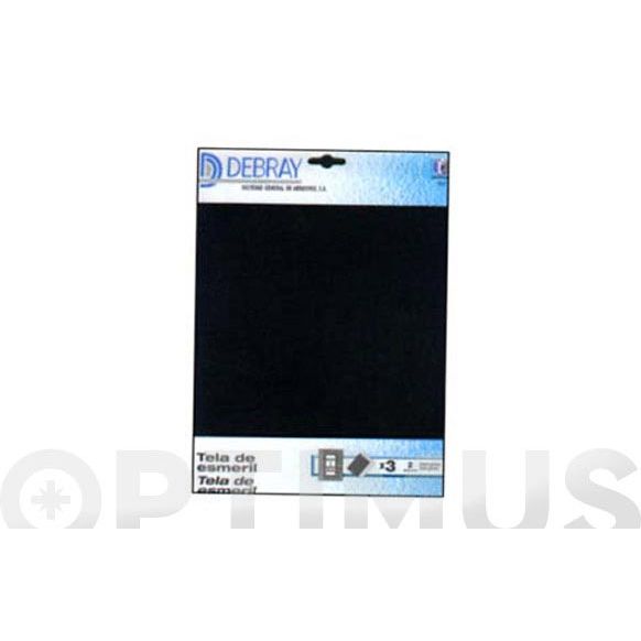 HOJA TELA ESMERIL AZUL ESCUDO GRANO 00 = GRANO 180 DE 280 X 230 MM DEBRAY
