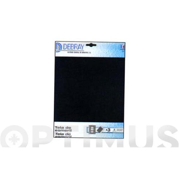 HOJA TELA ESMERIL AZUL ESCUDO GRANO 1 = GRANO 80 DE 280 X 230 MM DEBRAY 
