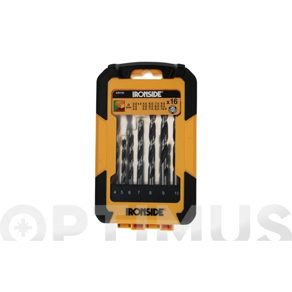 JUEGO 16 BROCAS CADA 1/2 MM 3-10 MM IRONSIDE