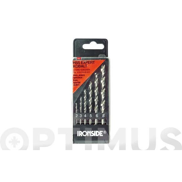 JUEGO 6 BROCAS HSS COBALTO 2-8 MM IRONSIDE