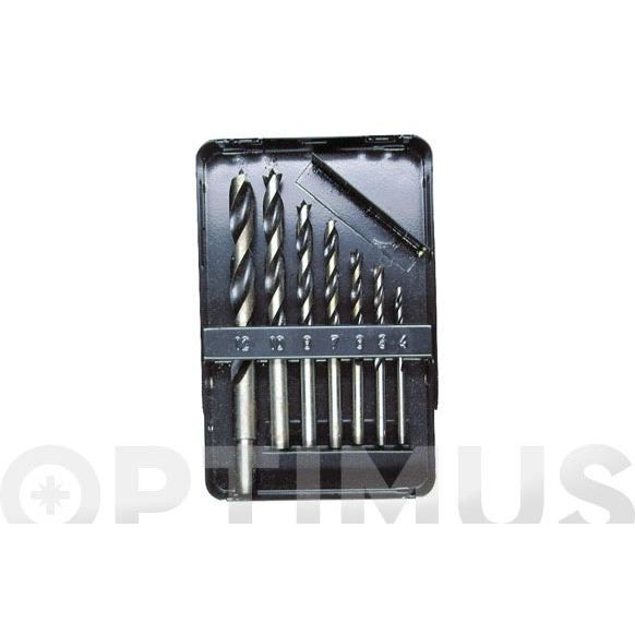 JUEGO 7 BROCAS MADERA 4 MM 5 MM 6 MM 7 MM 8 MM 10 MM 12 MM IRONSIDE 