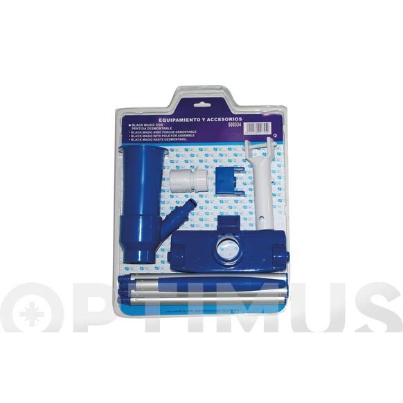 LIMPIAFONDOS PISCINA PARA MANGUERA JARDIN BLACK MAGIC CON PERTIGA QP