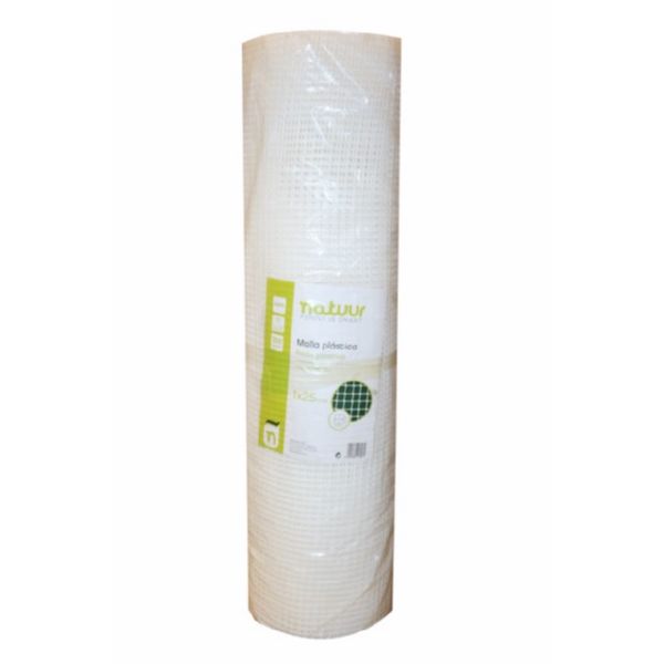 MALLA PLASTICA 10 X 10 MM 310GR/M&sup2; 1 X 25 M BLANCO