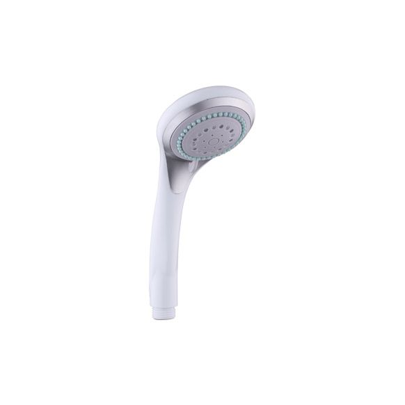 MANGO DE DUCHA DE 5 POSICIONES Y STOP &Oslash; 65MM EN ABS CON LIMITADOR DE CAUDAL BLANCO