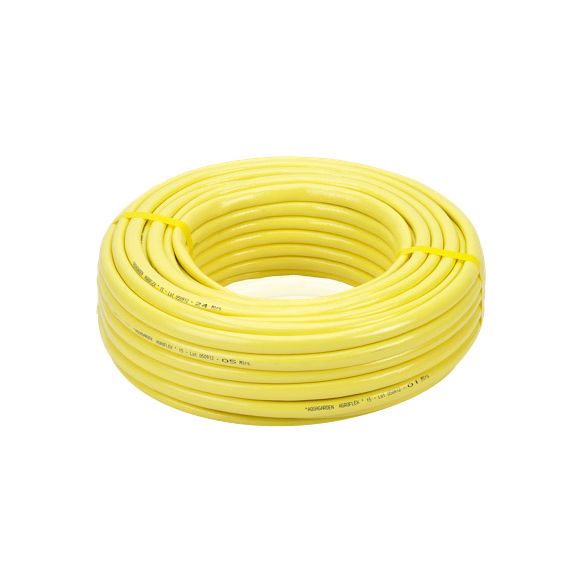 MANGUERA 3 CAPAS AGROFLEX PLUS AMARILLA CON ACCESORIOS &Oslash; 15 MM 20 M