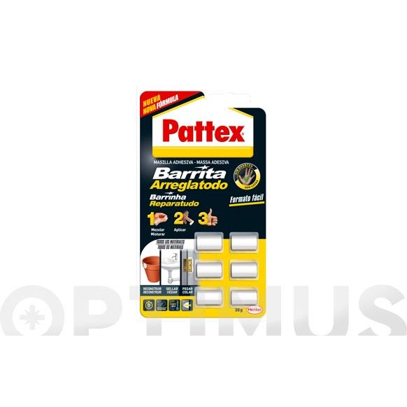 MASILLA DE REPARACION BARRITA ARREGLATODO EN 6 MONODOSIS 30GR PATTEX 