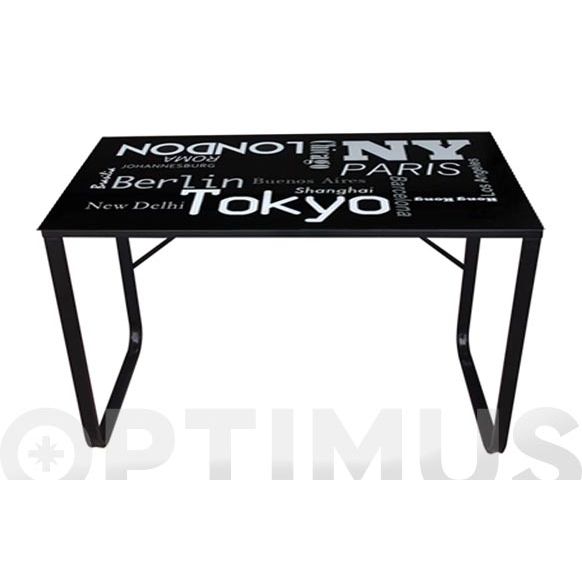 MESA CRISTAL LITOGRAFIADO 120X60 CM CITI QF+