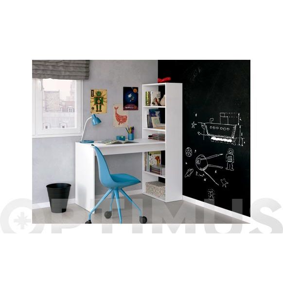 MESA ORDENADOR CON ESTANTERIA DUPLO 144 X 120 X 53 CM BLANCO