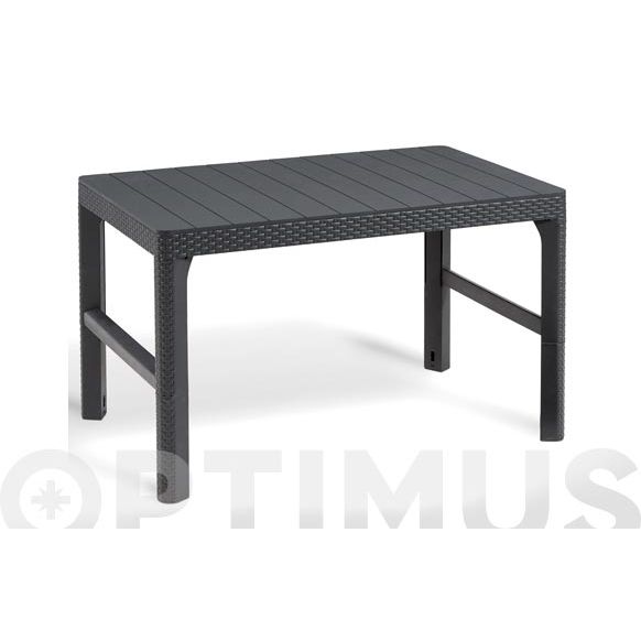 MESA RATAN RESINA 116X71X40/60 CM LYON ANTRACITA -M-