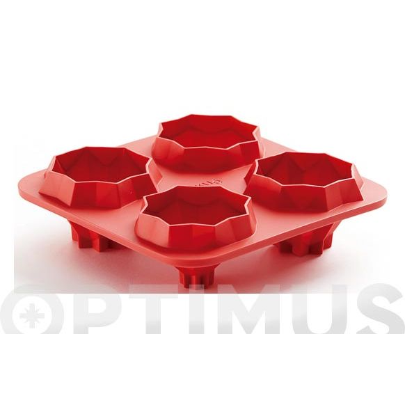 MOLDE DE SILICONA PARA MADALENAS Y CUPCAKES EN FORMA DE PIR&Aacute;MIDE