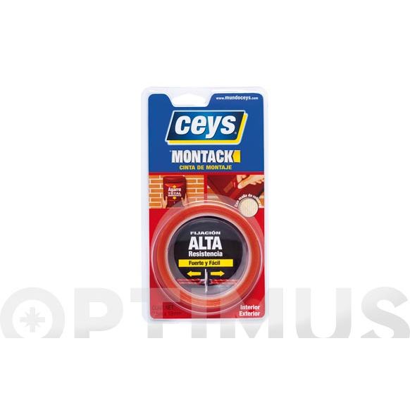 CINTA DOBLE CARA ALTA RESISTENCIA MONTACK EXPRESS 2,5 MT X 19 MM CEYS