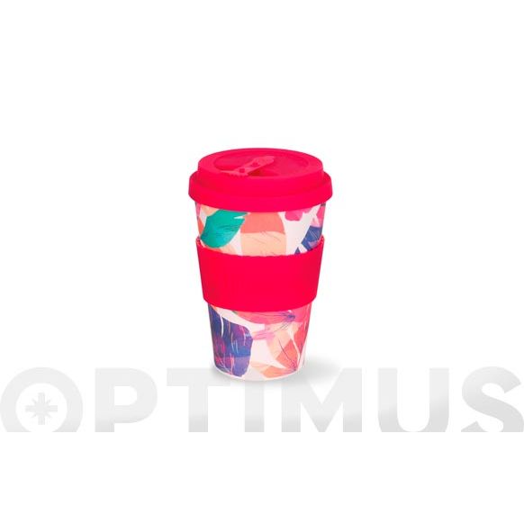 MUG BAMB&Uacute; CON TAPA 43,5 CL - FLORES