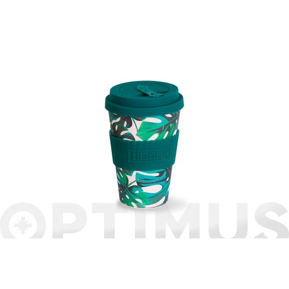 MUG BAMBU CON TAPA 43,5 CL - JUNGLE