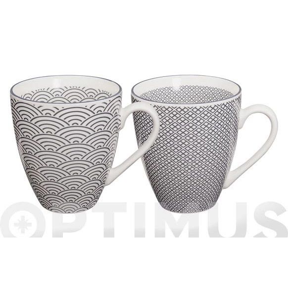 MUG PORCELANA NIPPON GREY (SET 2) 300 ML