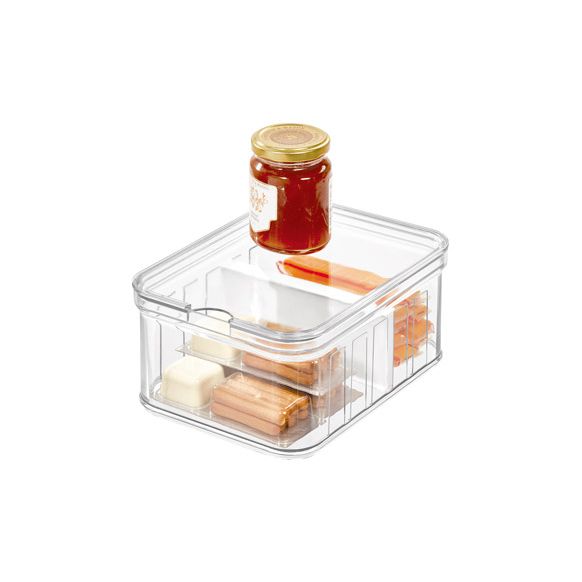 ORGANIZADOR NEVERA CUBETA RECTANGULAR CON TAPA Y D 21 X 16 X 10 CM