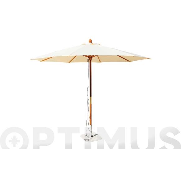 PARASOL MADERA CRUDO 300 CM TUBO 48 MM