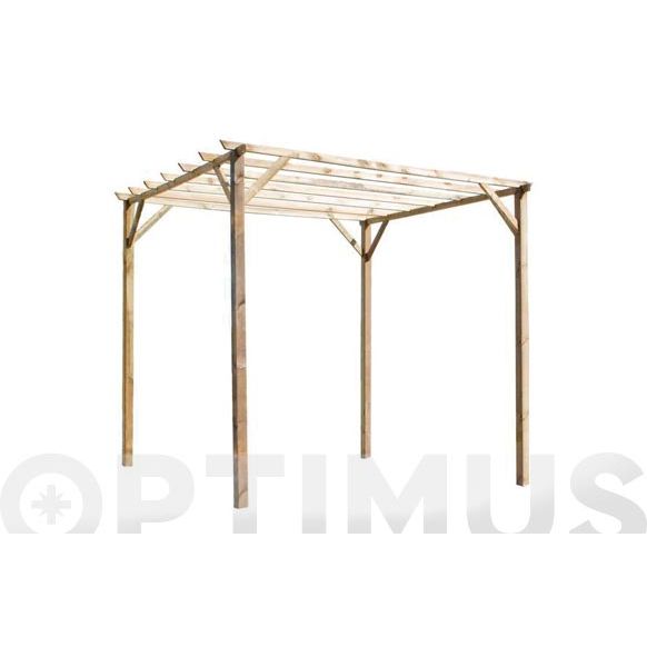 PERGOLA MADERA PINO MACIZO IRIS 12.6 M2 420 X 300 X H 249 CM POSTE 9.5 X 9.5 CM