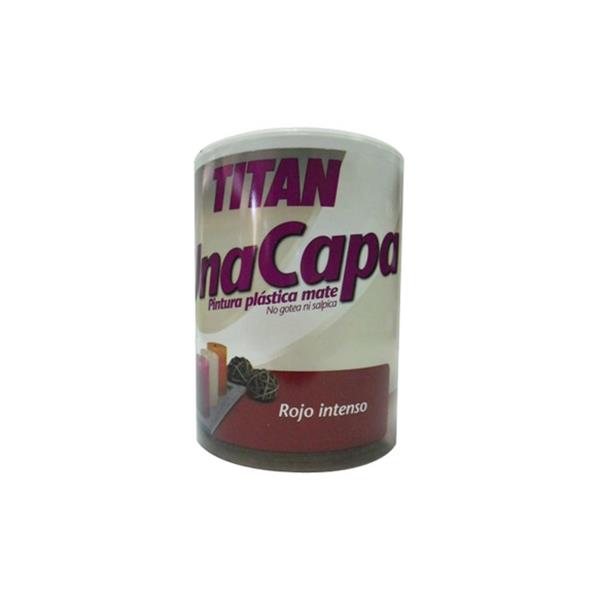 PINTURA PLASTICA MATE UNA CAPA ROJO INTENSO 750 ML TITANLUX