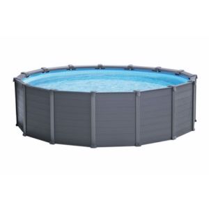 PISCINA REDONDA GRAPHITE GRAY PANEL  &Oslash; 478 X 124 CM CON BOMBA ARENA