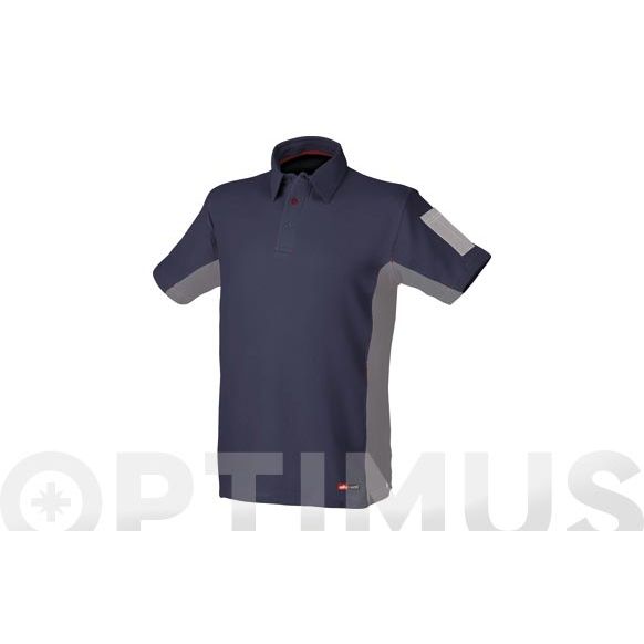 POLO ALGOD&Oacute;N STRETCH AZUL/GRIS T - S STARTER