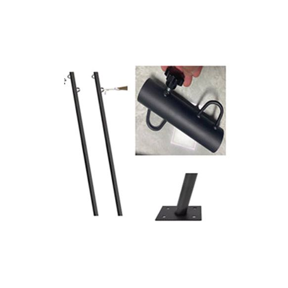 POSTE PARA VELA DE SOMBREO 2 UDS &Oslash; 32 MM 2,20 CM NEGRO