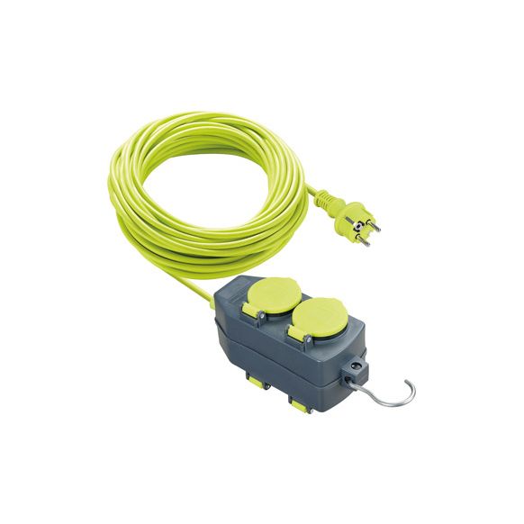 PROLONGADOR CABLE VERDE ELECTRICO 4 TOMAS 16 AMP 15 MT LUCECO