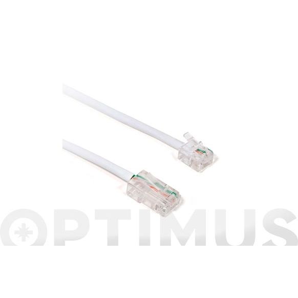 PROLONGADOR ETHERNET RJ45/RJ11 CAT6 2M CU-BLANCO AXIL .