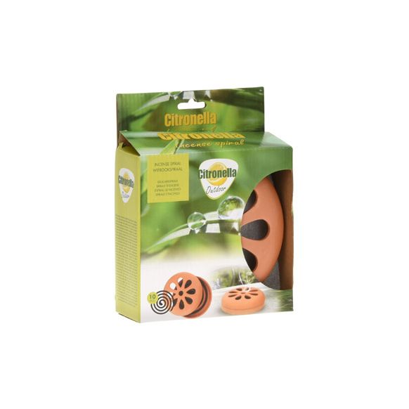 QUEMADOR ESPIRAL ANTIMOSQUITOS +10 ESPIRALES CITRONELLA