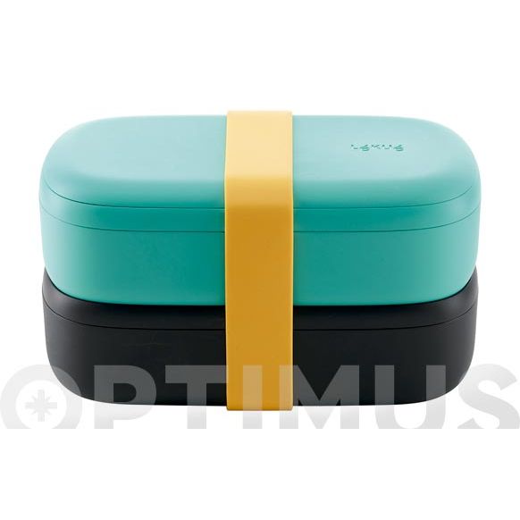 RECIPIENTE HERM&Eacute;TICO LEKUE CON DOBLE TAPER COLOR TURQUESA (1L)
