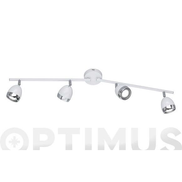 REGLETA 4 FOCOS LED GU10 3W NANTES BLANCO QF+