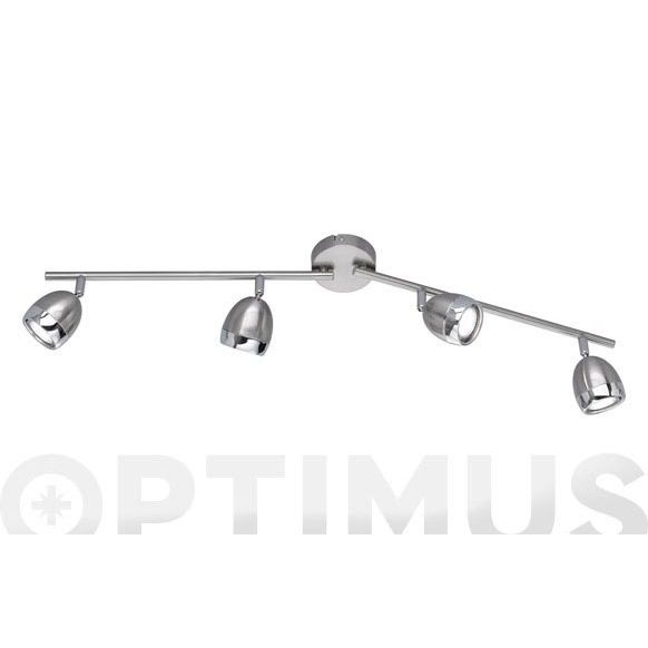 REGLETA 4 FOCOS LED GU10 3W NANTES NIQUEL QF+