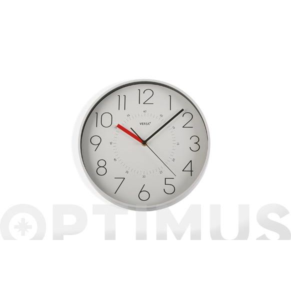 RELOJ PARED REDONDO &Oslash;31,5 CM - BLANCO