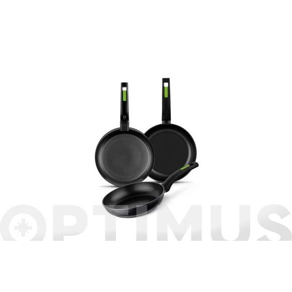 SARTEN ALUMINIO FORJADO GREEN LOTE 3U 18-22-26 CM INDUCCION MONIX