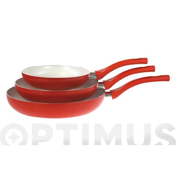SARTEN SET 18-22-26 CM MILAN ROJA AMBIT 
