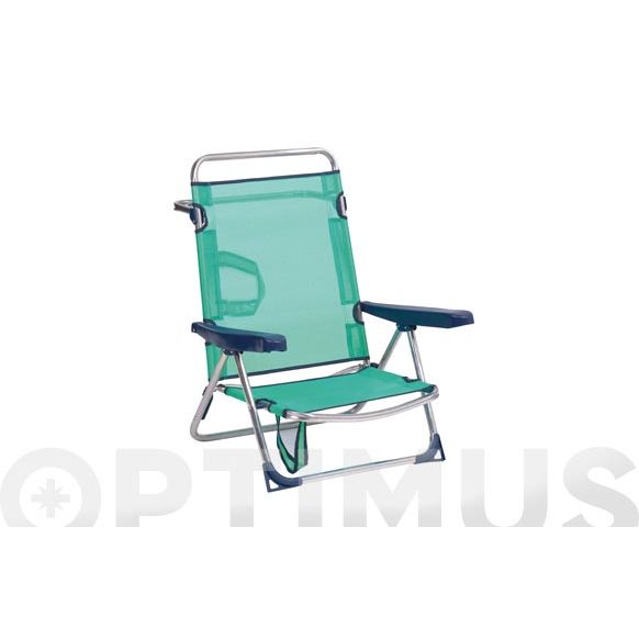 SILLA-CAMA PLAYA ALUM/FIBRELINE AZUL