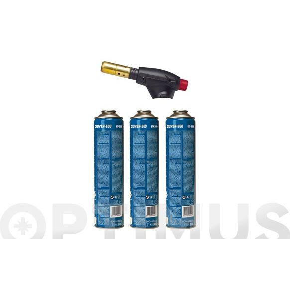 SOPLETE ROFIRE PIEZO + 3 BOTELLAS MULTIGAS ROTHENBERGER 