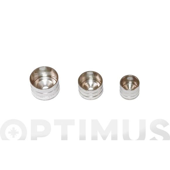 SOPORTE TUBO ARMARIO LATERAL MODELO 15  &Oslash; 19 X 15 MM LATON NIQUELADO 2 UDS