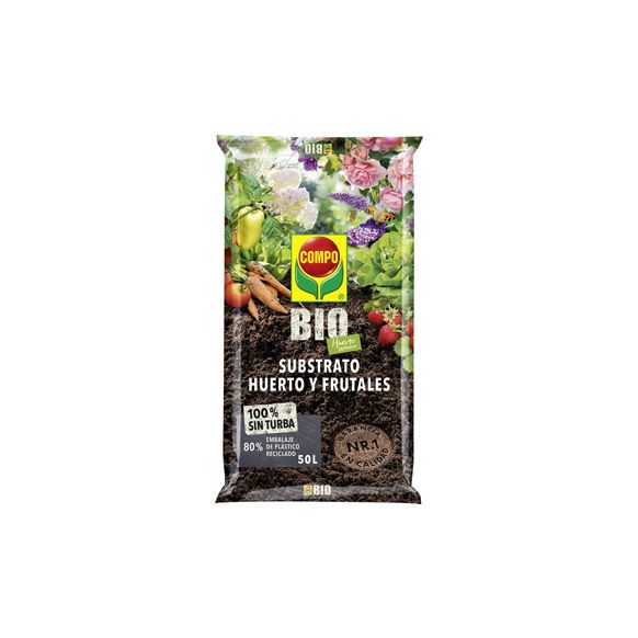 SUBSTRATO HUERTO Y FRUTALES URBANO BIO COMPO 50 L